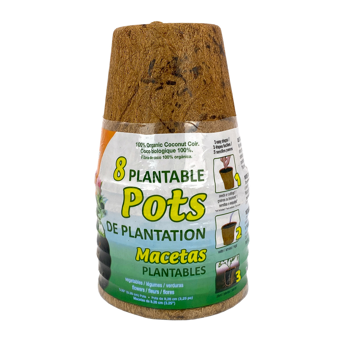 8 Plantable Coconut Coir Pots
