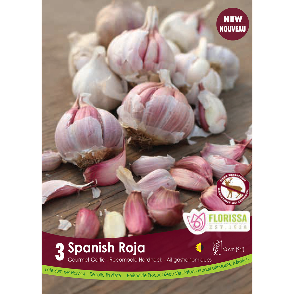 Garlic 'Spanish Roja' Bulbs 3PK