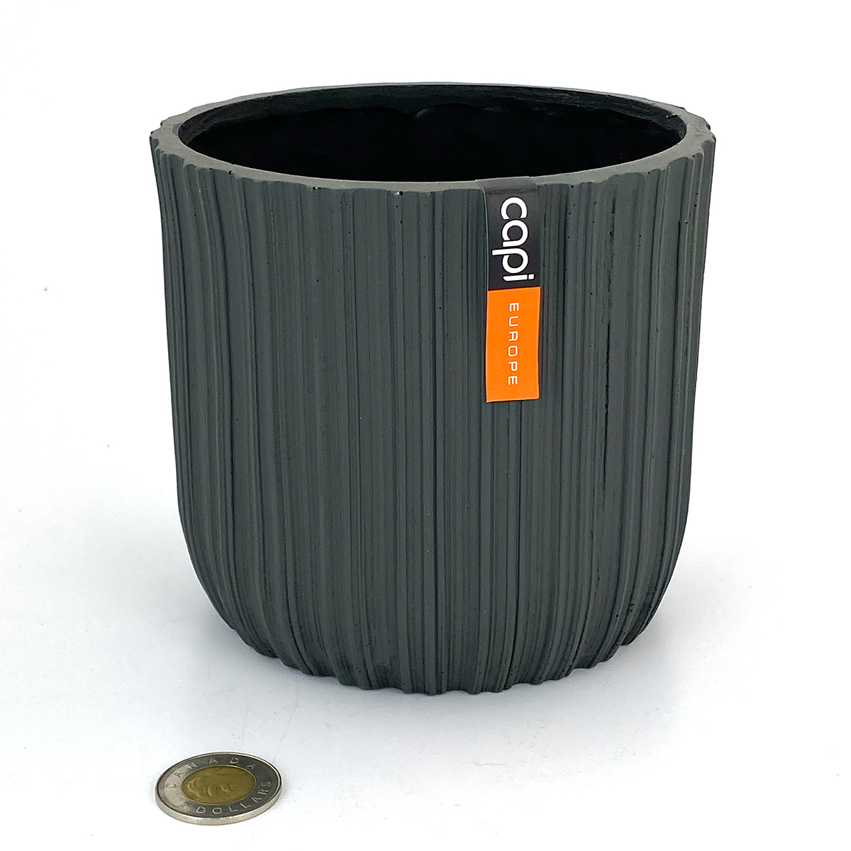 Capi Anthracite Stripes Planter Ball 14x13