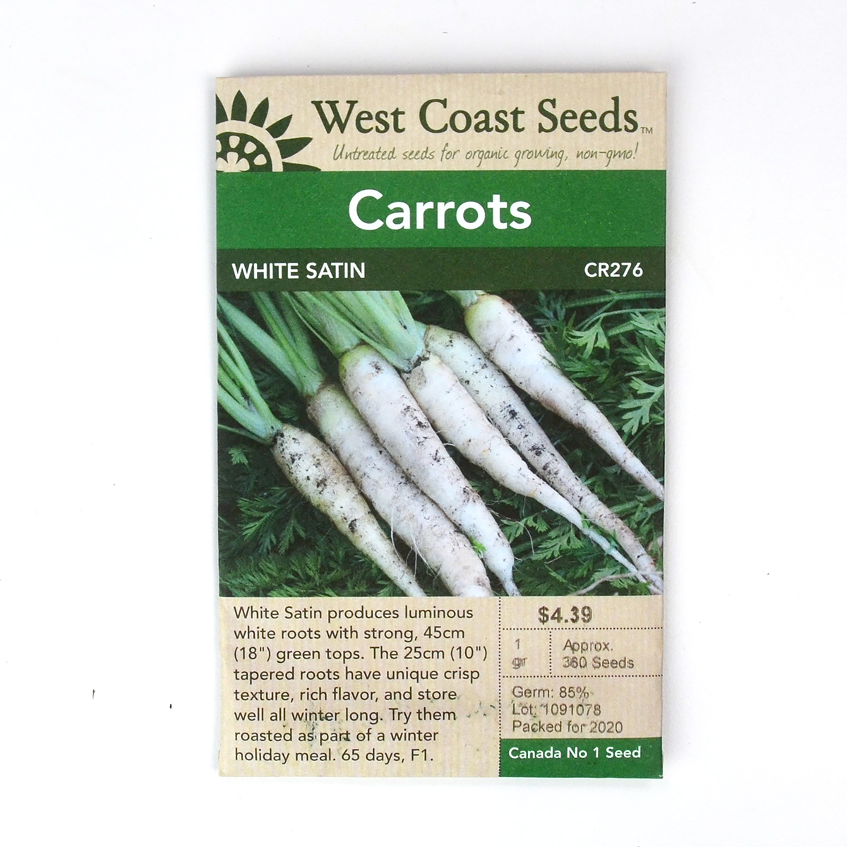 Carrots White Satin Seeds CR276