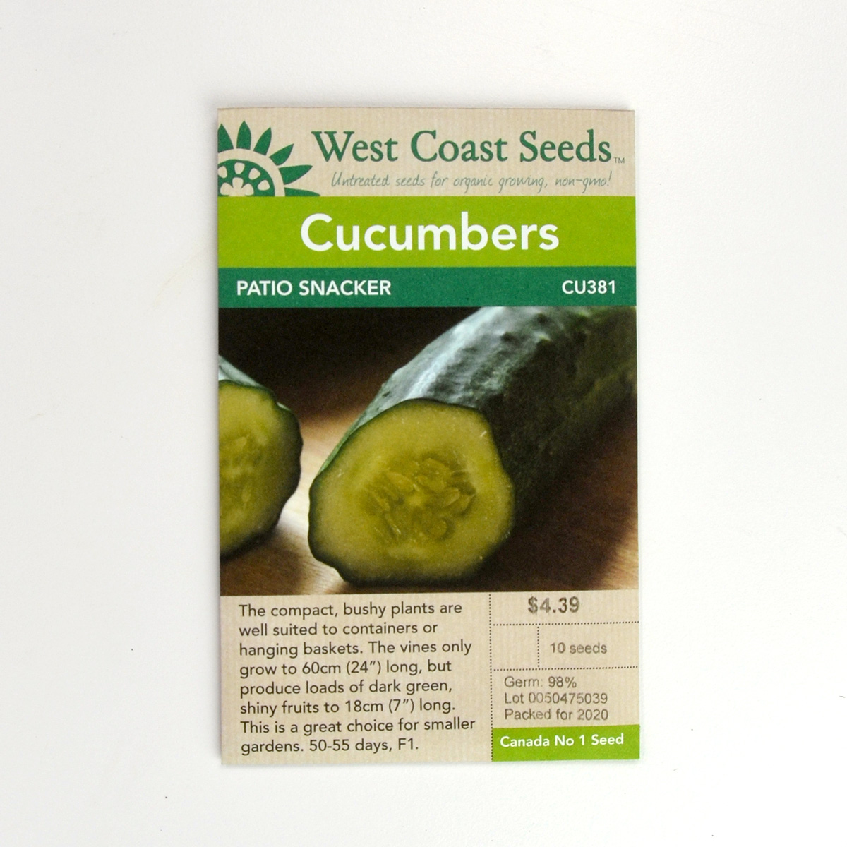 Cucumber Patio Snacker Seeds Cucumber Seeds Arts Nursery Garden and Home Ltd